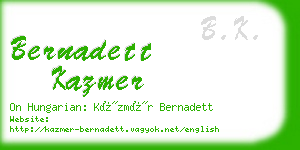 bernadett kazmer business card